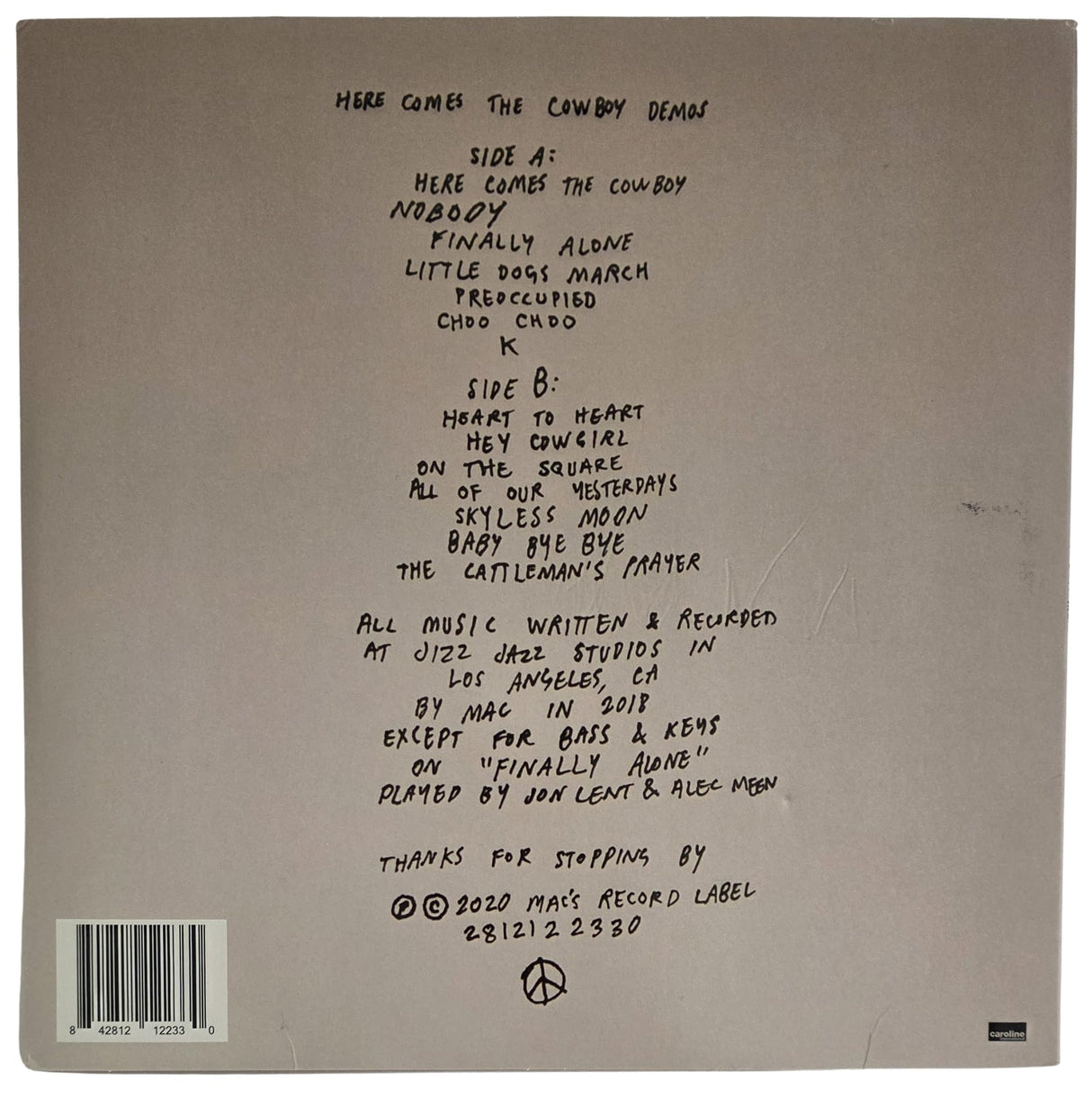 Mac DeMarco Signed Other Here Comes The Cowboy Album COA Exact Proof Autographed Vinyl Record