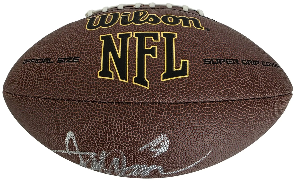 Terrell Davis Signed Football Proof Beckett COA Denver Broncos Georgia Bulldogs Autographed