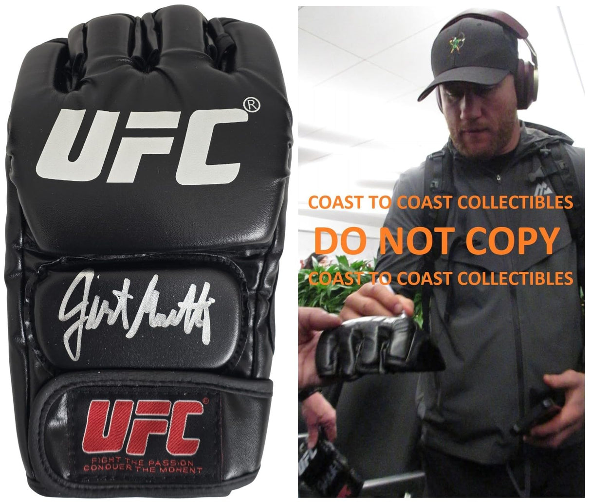Justin Gaethje Signed Glove COA Exact Proof Autographed UFC Champion