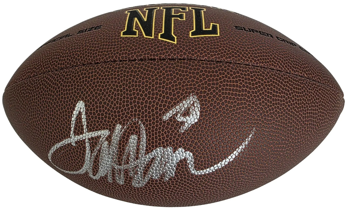 Terrell Davis Signed Football Proof Beckett COA Denver Broncos Georgia Bulldogs Autographed