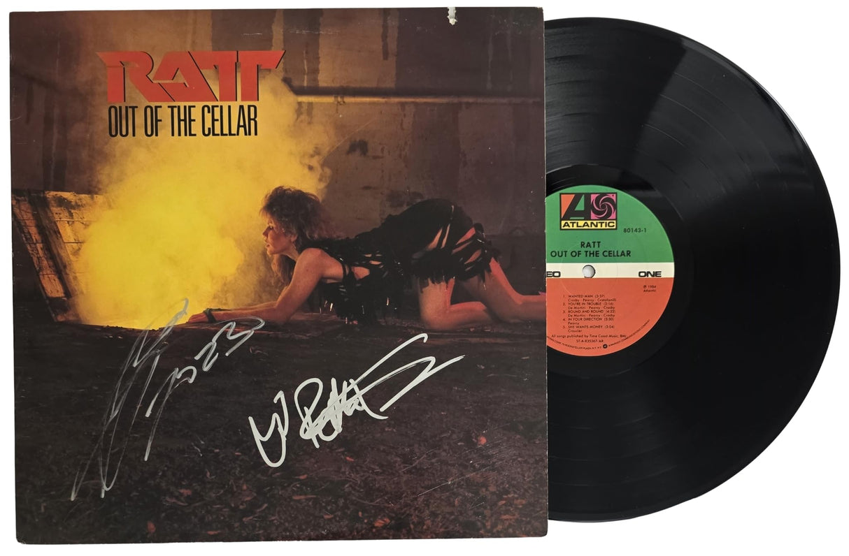 Stephen Pearcy Warren DeMartini Signed Ratt Out of the Cellar Album Proof Autographed Vinyl Record