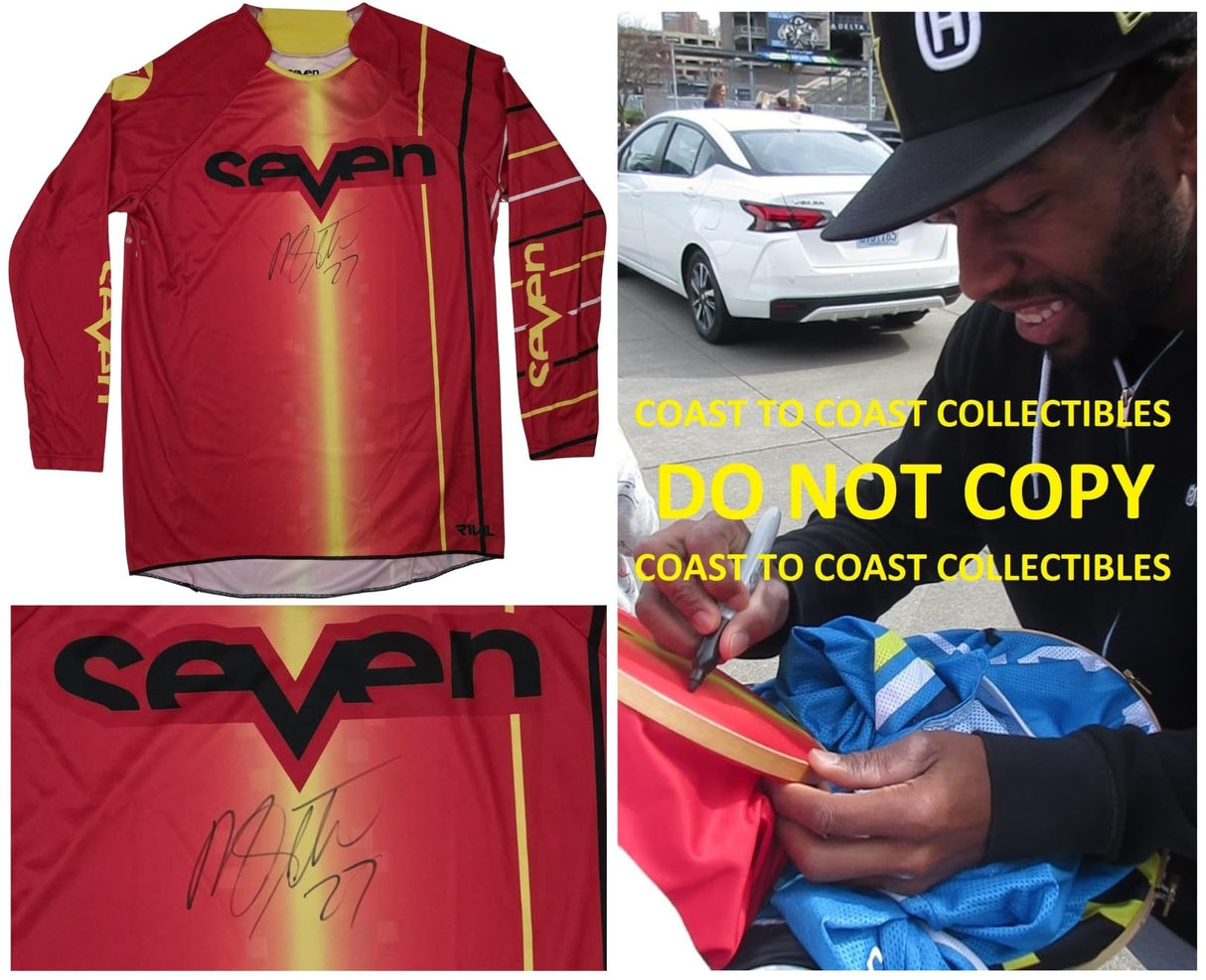 Malcolm Stewart Supercross Motocross signed Seven Jersey proof COA autographed,