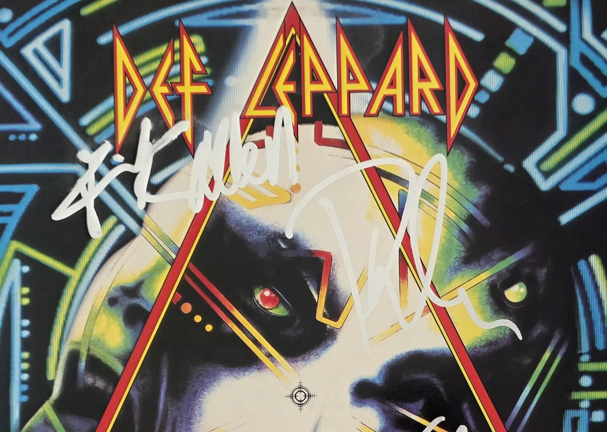 Def Leppard Signed Hysteria Album COA Exact Proof Elliott,Allen,Collen,Savage Vinyl Record