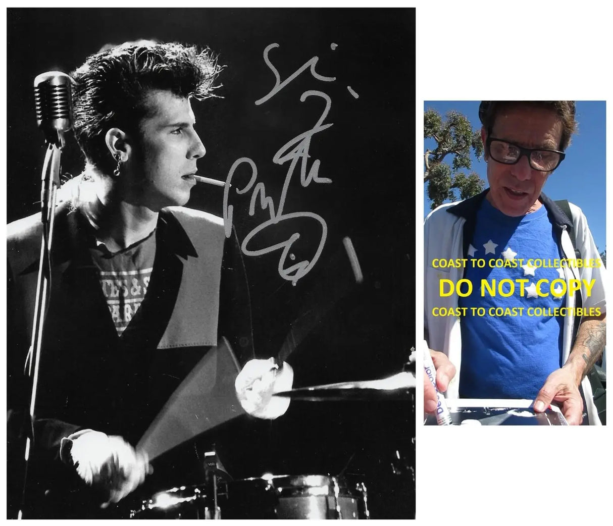 Slim Jim Phantom Signed 8x10 Photo Proof COA Autographed Stray Cats Drummer.