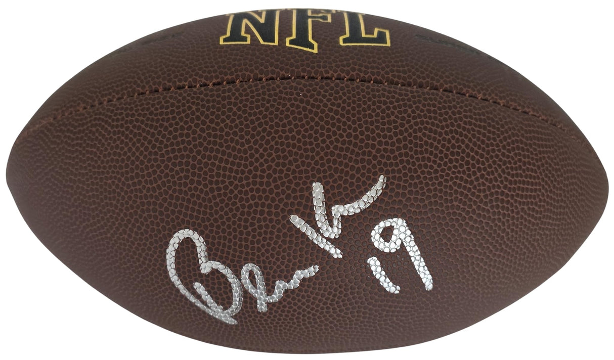 Bernie Kosar Signed Football Exact Proof COA Cleveland Browns Miami Hurricanes