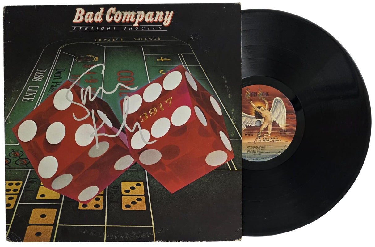 Simon Kirke Signed Bad Company Straight Shooter Album COA Exact Proof Autographed Vinyl Record