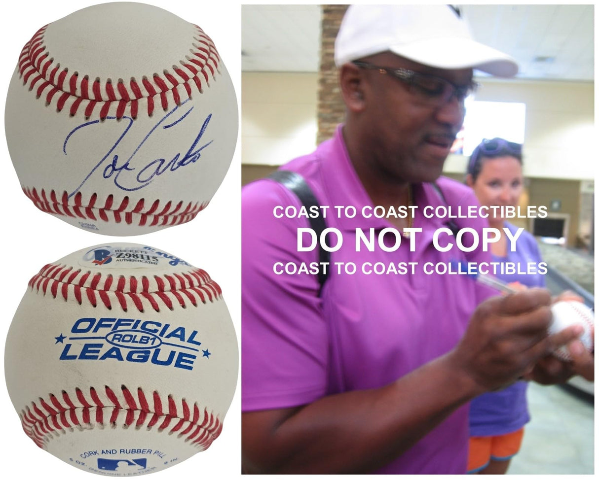 Joe Carter Signed Baseball COA Exact Proof Autographed Toronto Blue Jays Cleveland