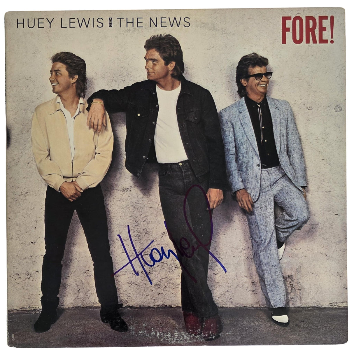 Huey Lewis Signed The News Fore! Album COA Exact Proof Autographed Vinyl Record