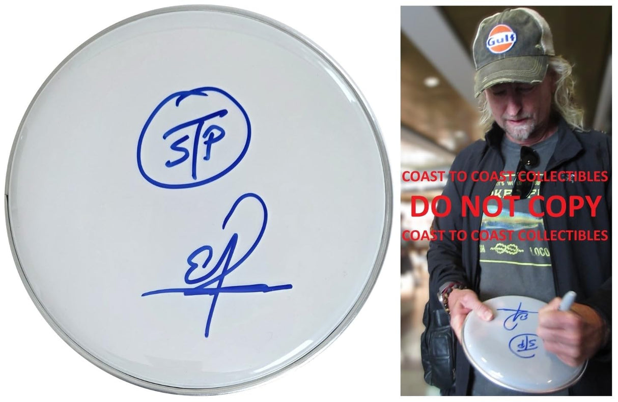 Eric Kretz Stone Temple Pilots Drummer Signed Drumhead COA Proof Autographed STP