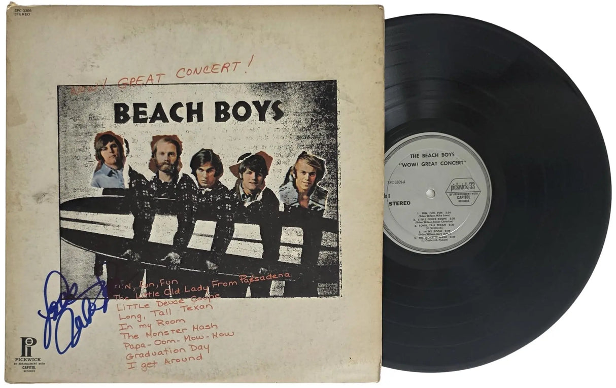 Mike Love Signed Beach Boys Wow Great Concert Album COA Proof Autographed Vinyl Record