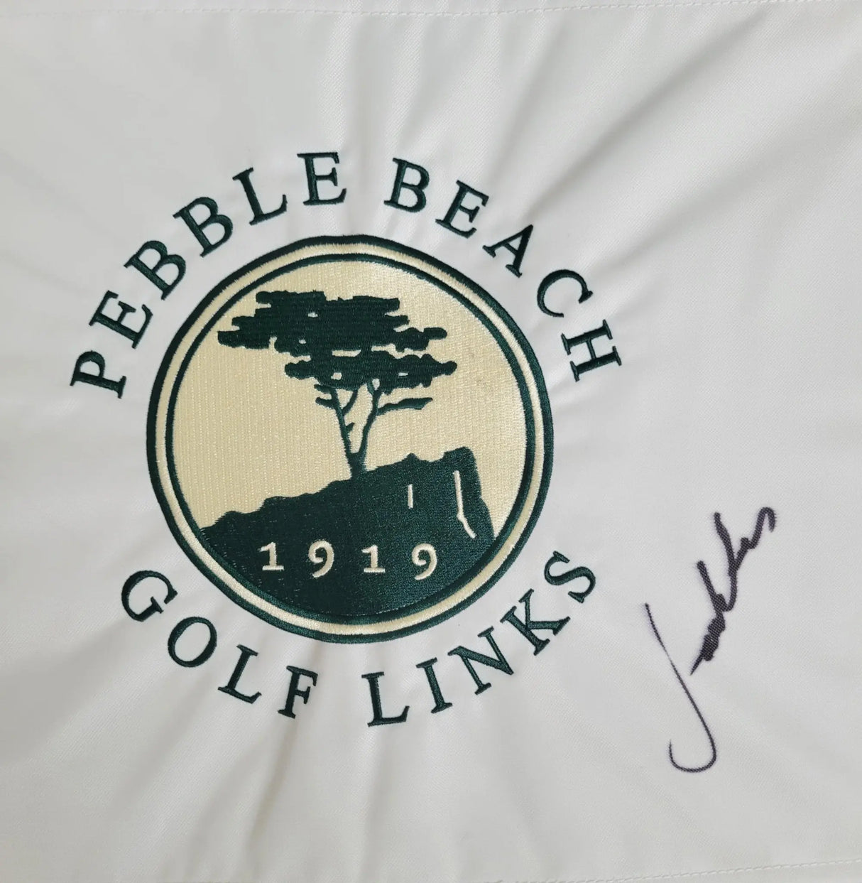 Jordan Spieth Signed Pebble Beach Golf Flag COA Exact Proof Autographed