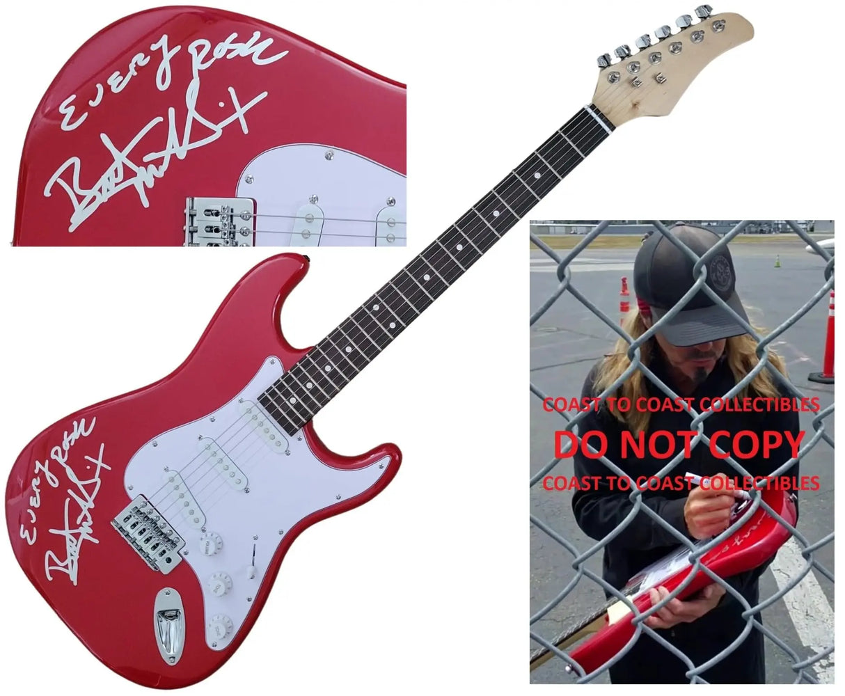Bret Michaels Poison Signed Full Size Electric Guitar COA Proof Autographed