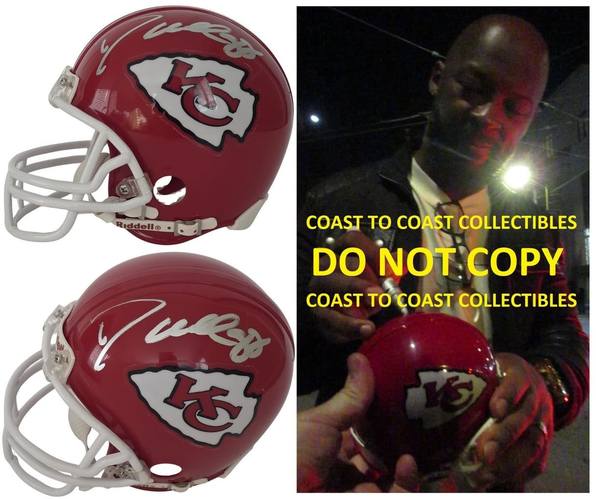 Dante Hall Signed Kansas City Chiefs Mini Football Helmet COA Proof Autographed KC Chiefs