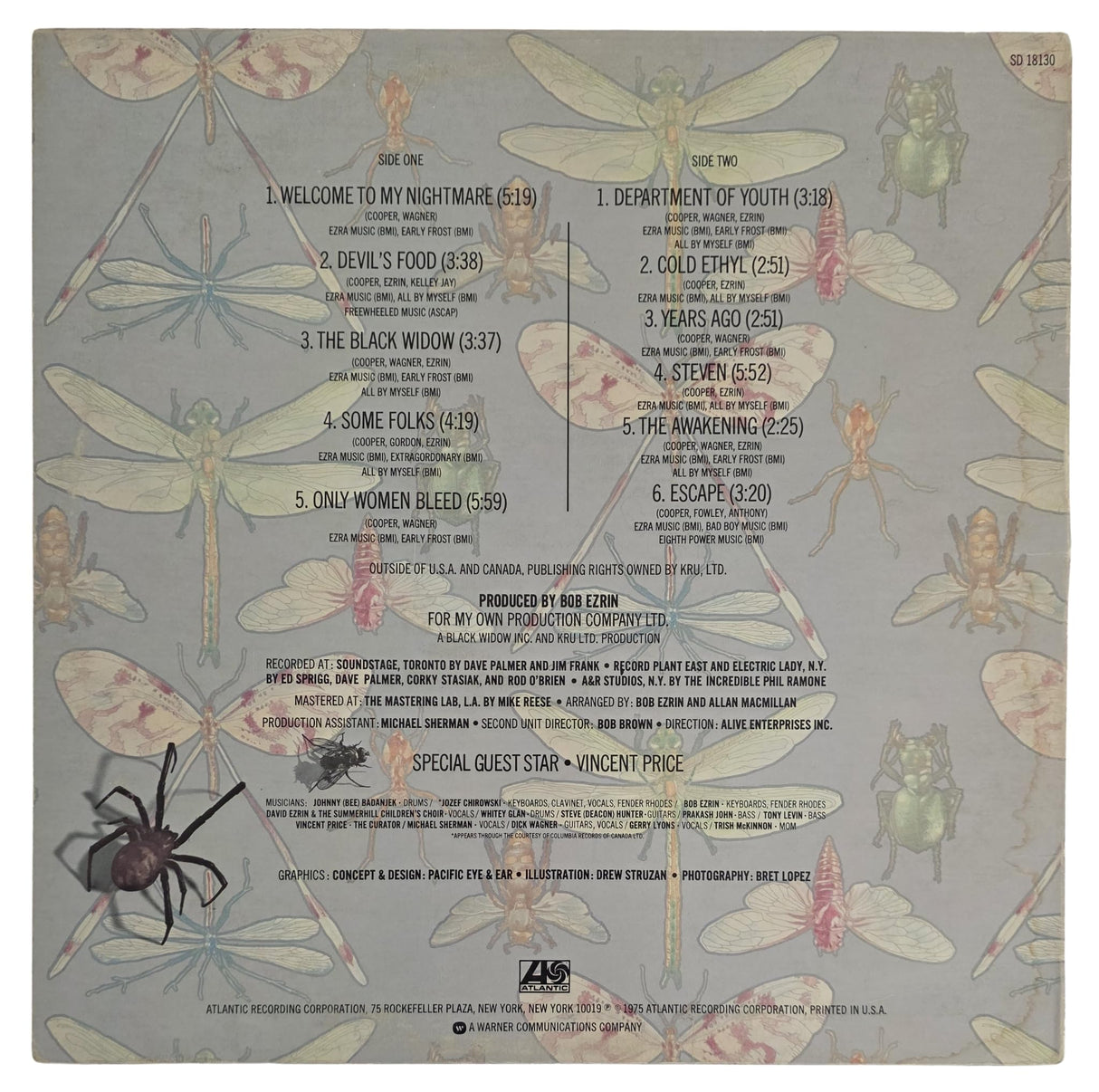 Alice Cooper Signed Welcome to My Nightmare Album COA Proof Autographed Vinyl Record