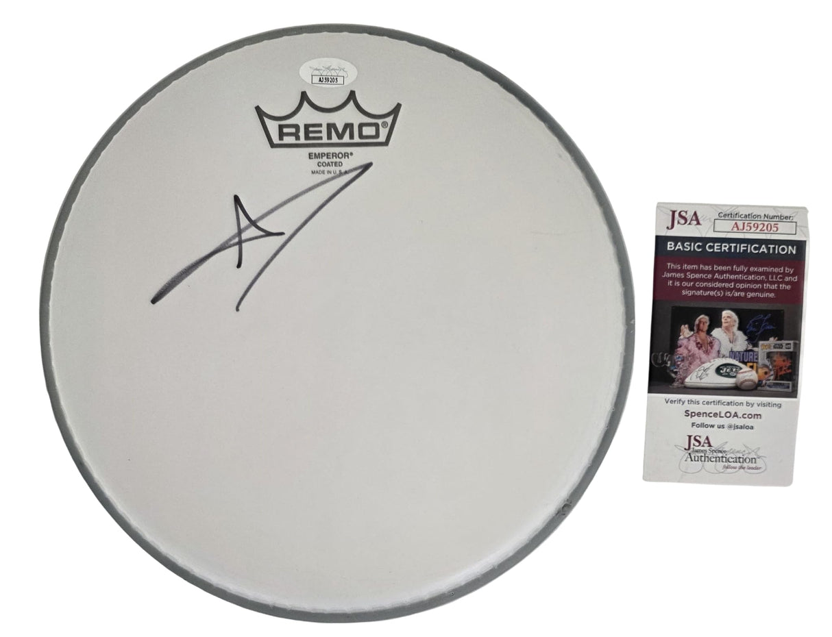 Andy Hurley Fall Out Boy Drummer Signed Drumhead JSA COA Autographed