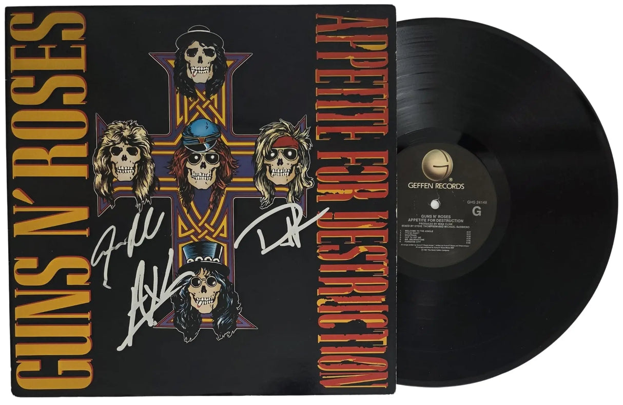 Guns N Roses Signed Appetite for Destruction Album Proof Autographed Vinyl Record Axl Rose GNR