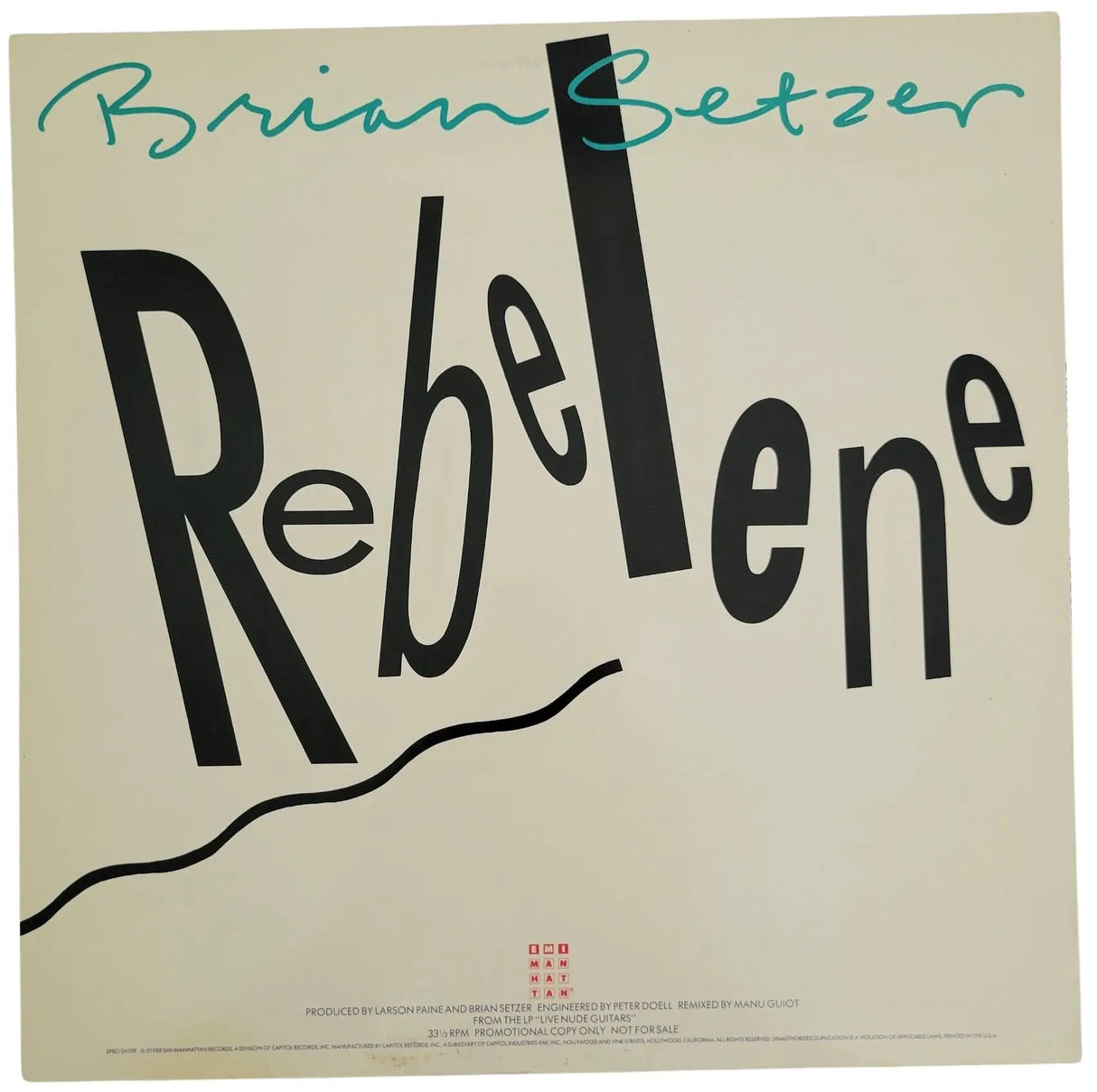 Brian Setzer Signed Rebelene Album Proof COA Autographed Vinyl Record Stray Cats