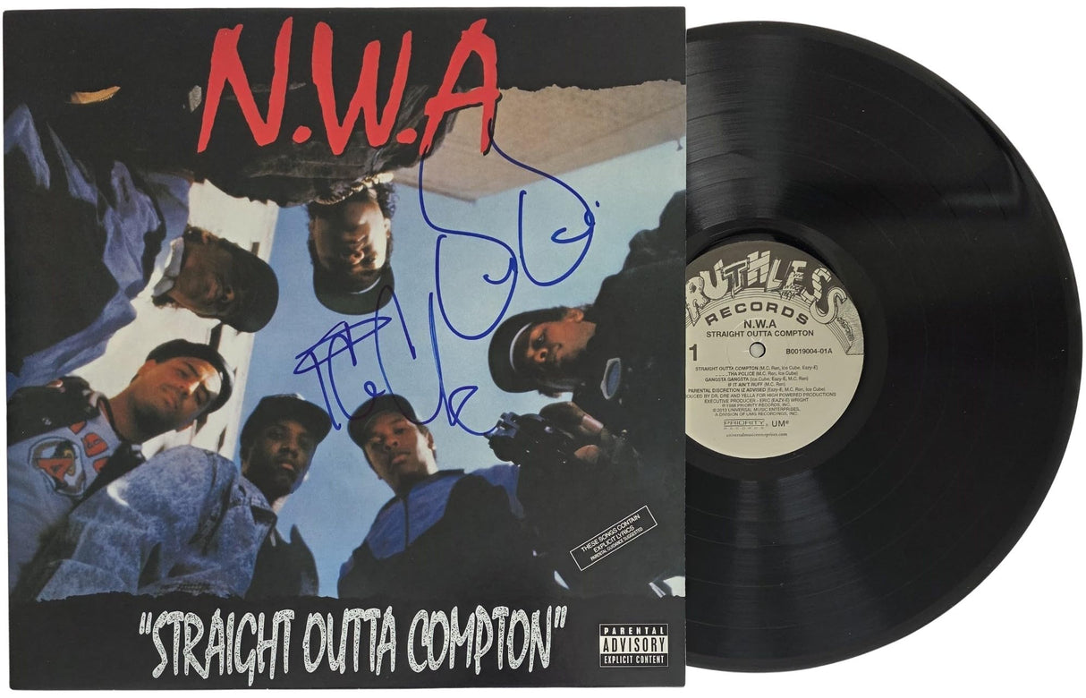Dr. Dre & Ice Cube Signed NWA Straight Outta Compton Album COA Proof Autographed