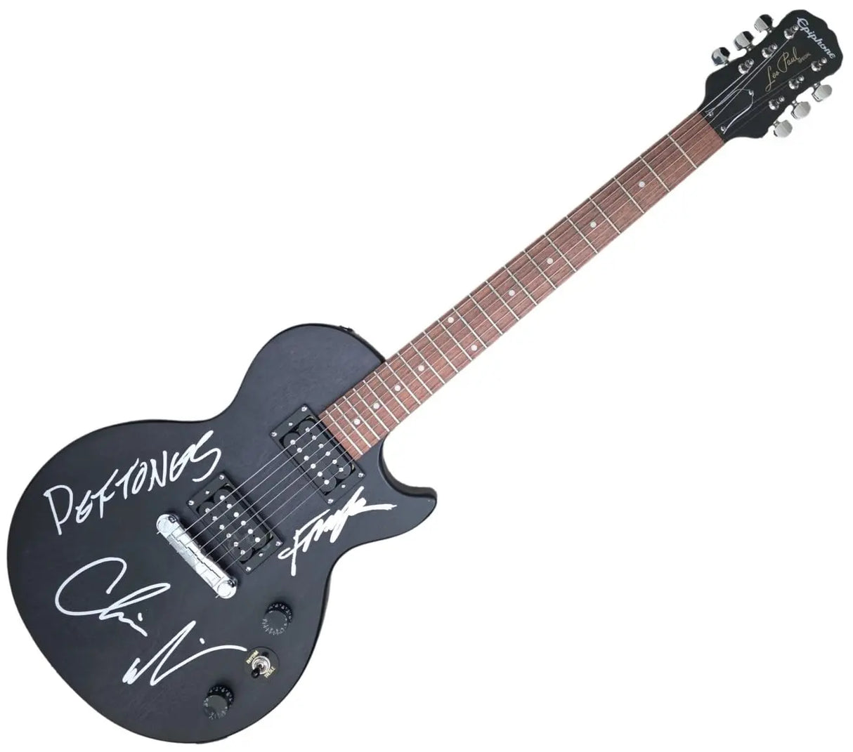 Deftones Band Signed Les Paul Electric Guitar COA Exact Proof Autographed Chino Moreno, Abe Cunningham, Frank Delgado
