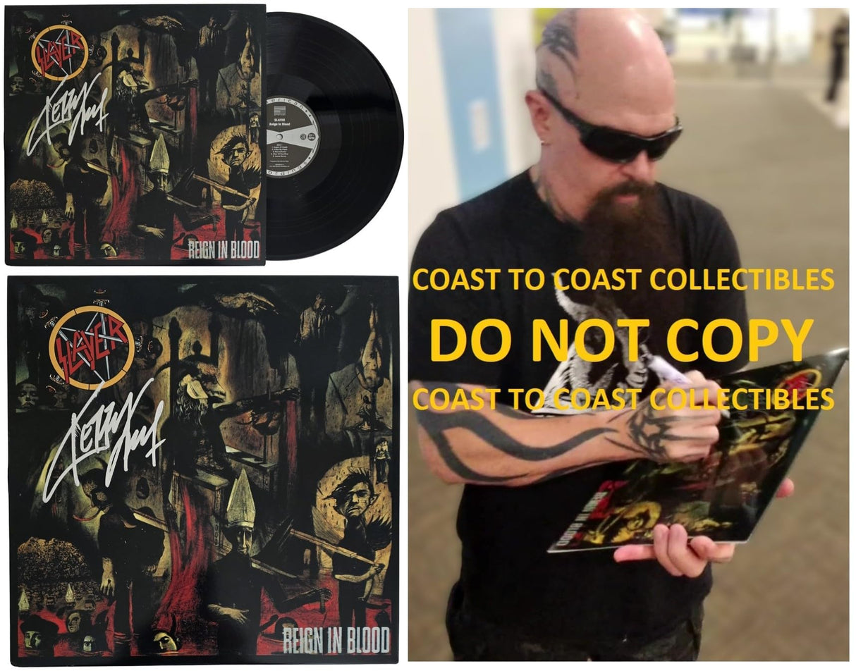Kerry King Signed Slayer Reign in Blood Album COA Proof Autographed Vinyl Record