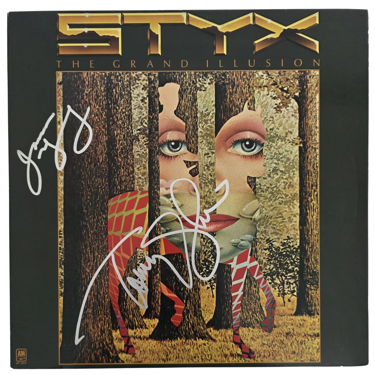 Tommy Shaw & James Young Signed Styx The Grand Illusion Album COA Proof Autographed Vinyl Record