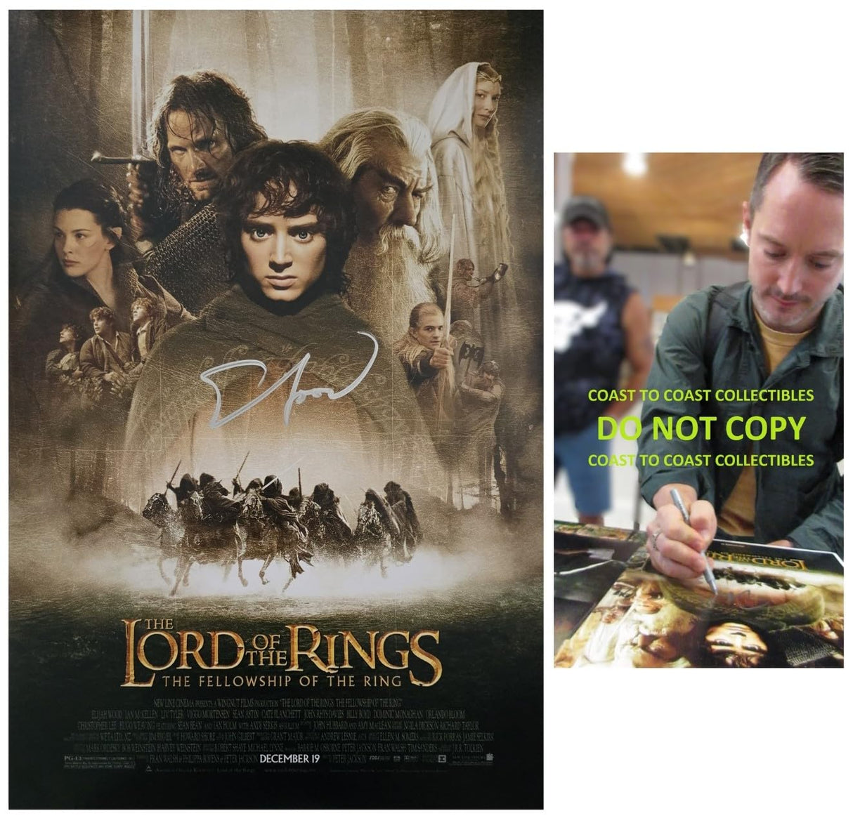 Elijah Wood Signed Lord Of The Rings 12x18 Photo Proof Autographed Poster, Star