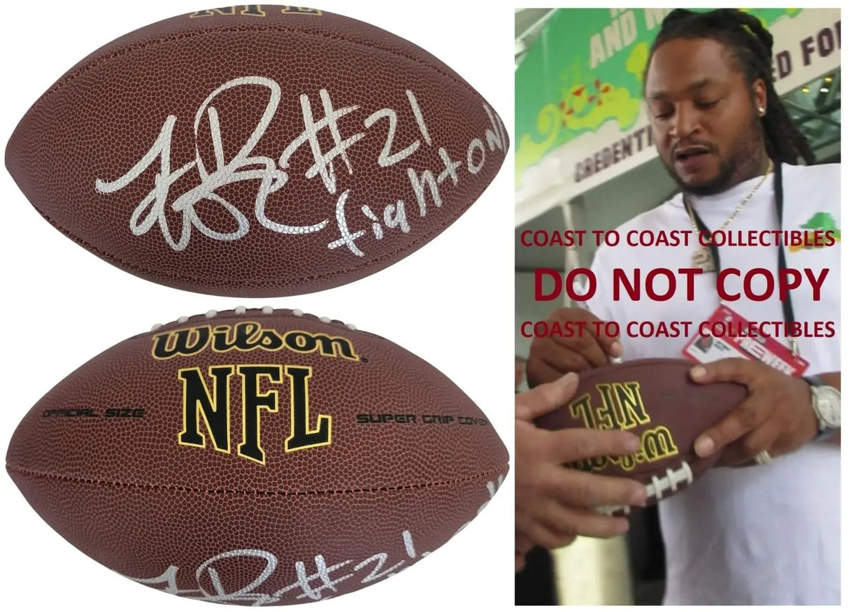 LenDale White Signed Football Proof COA Autographed USC Trojans Tennessee Titans