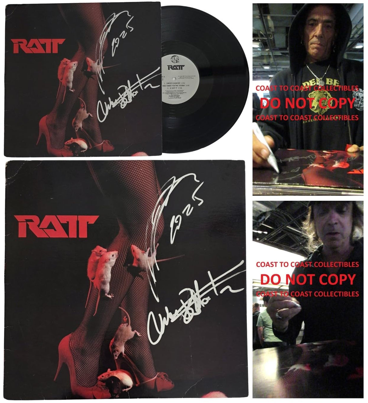 Stephen Pearcy Warren DeMartini Signed Ratt Album Proof COA Autographed Vinyl Record
