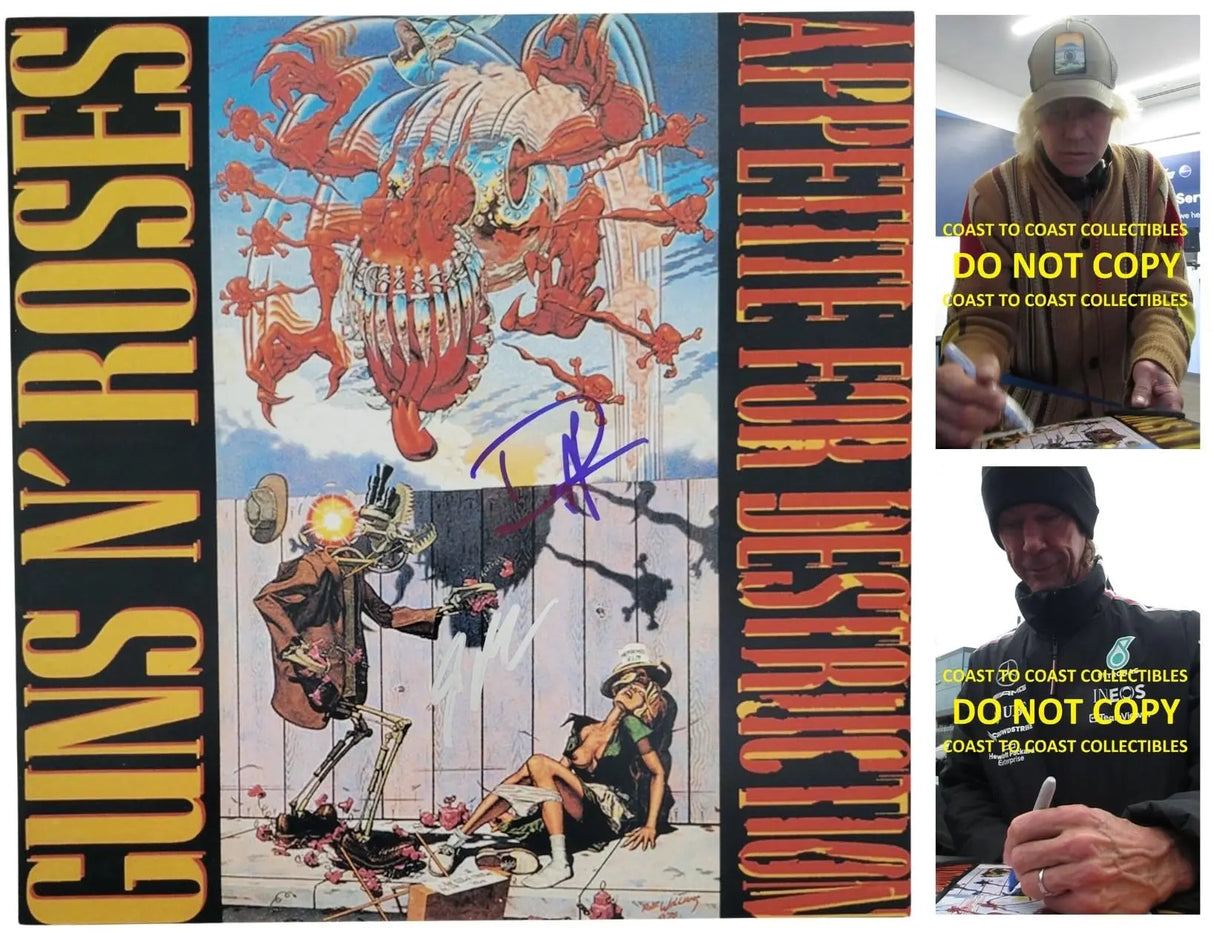 Duff McKagan & Steve Adler Signed G.N.R Appetite for Destruction 12x12 Photo Proof