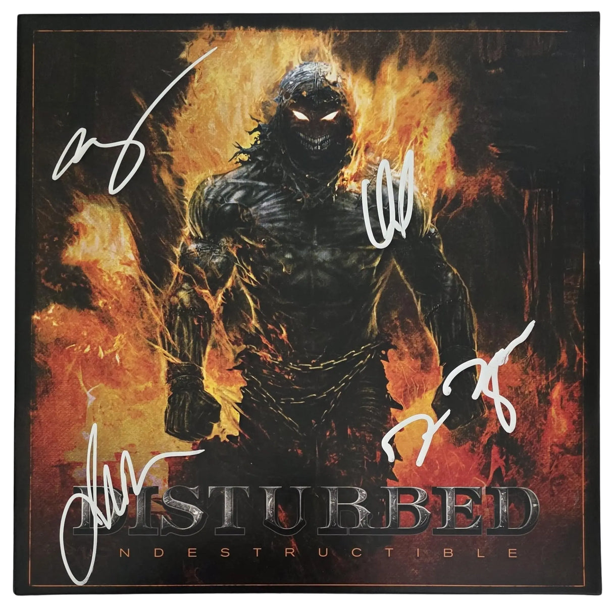 Disturbed Band Signed Indestructible Album COA Proof Autographed Vinyl Record David Draiman,Dan Donegan,Mike Wengren,John Moyer