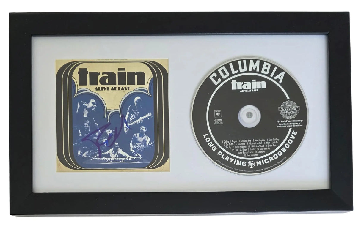Patrick Monahan Signed Train Alive at Last CD COA Proof Autographed Framed CD STAR