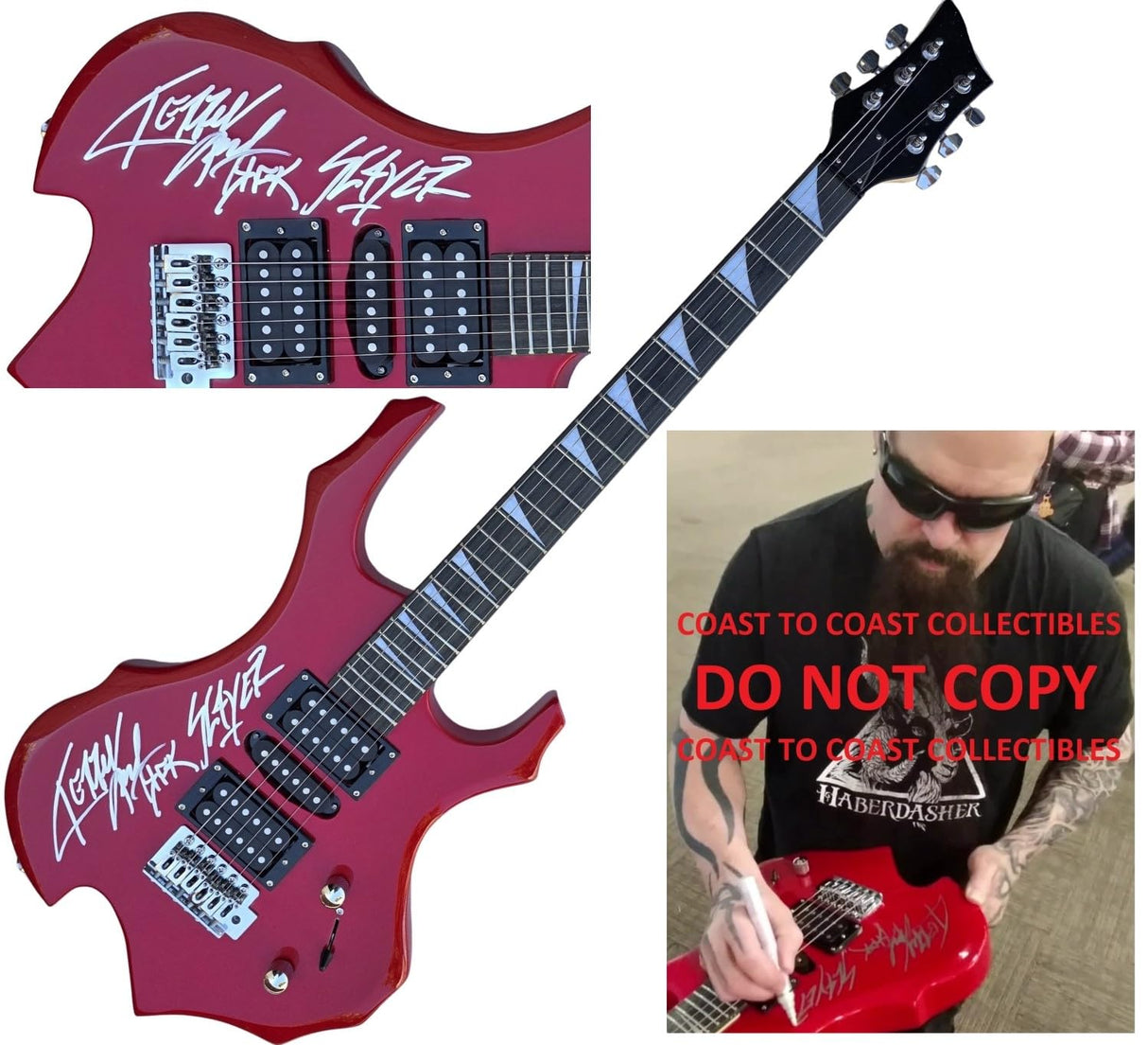 Kerry King Signed Full Size Electric Metal Guitar COA Exact Proof Autographed Auto Slayer