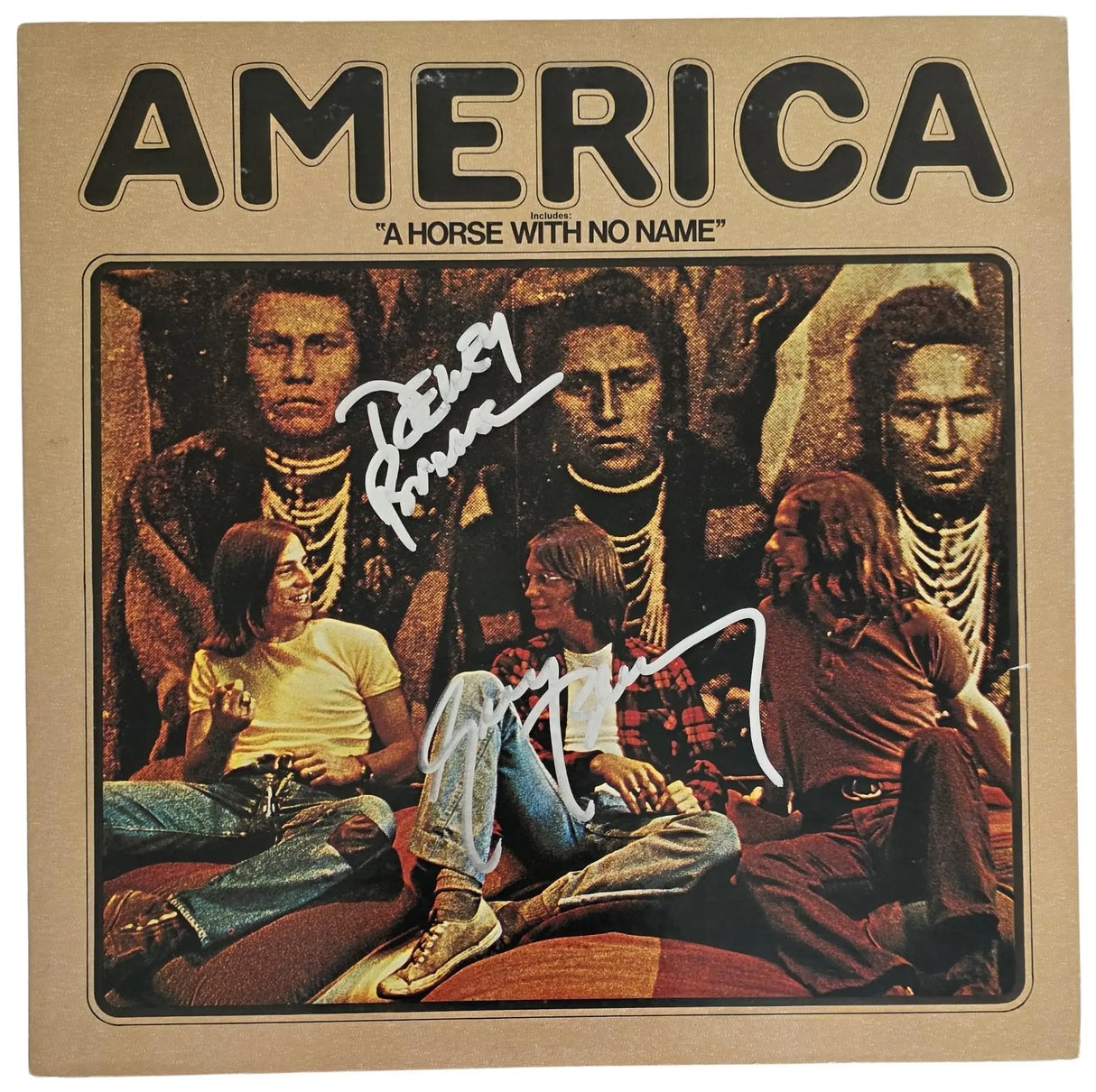 Dewey Bunnell Gerry Beckley Signed America Album COA Exact Proof Vinyl Record