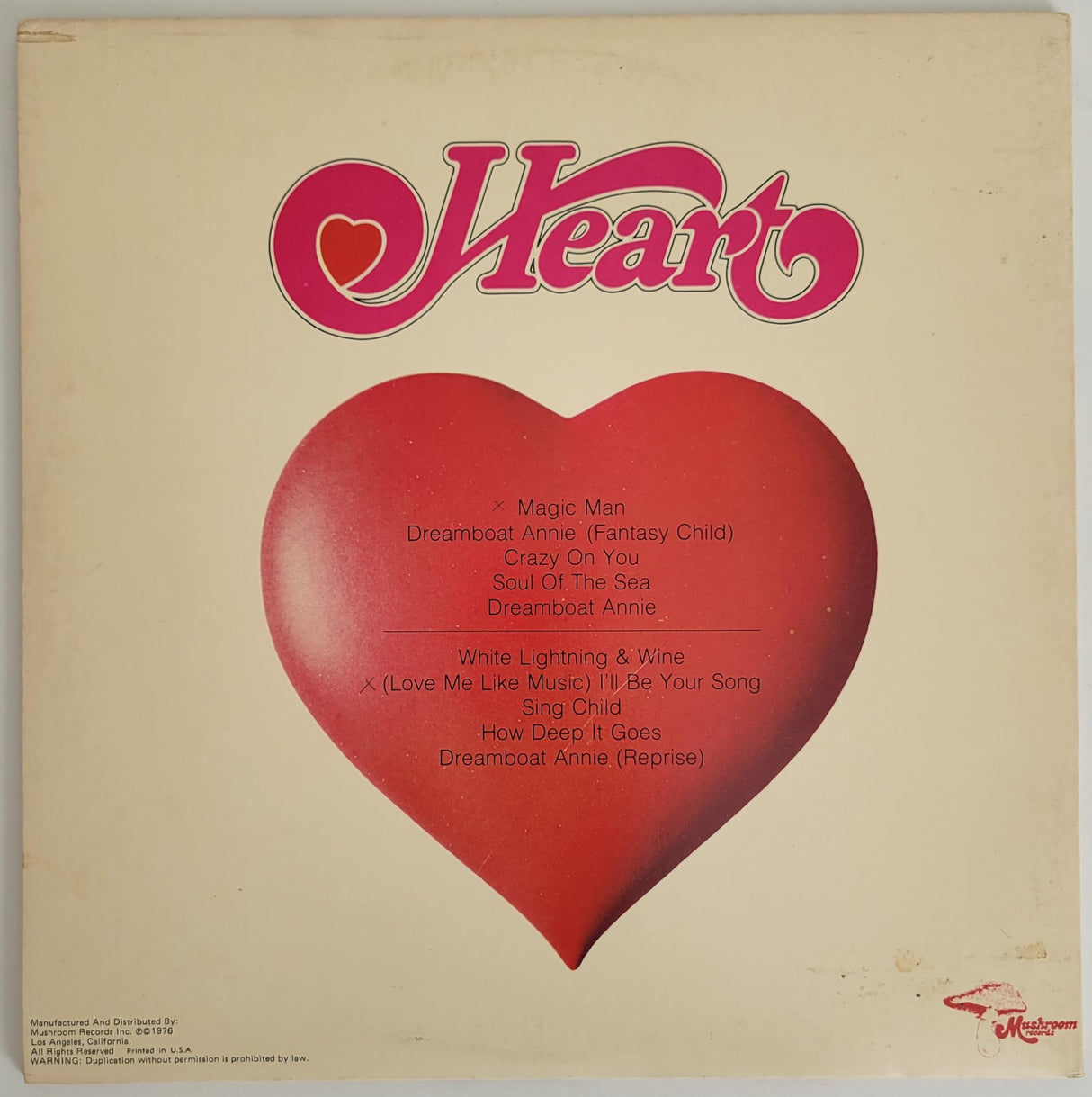 Nancy Wilson & Ann Wilson signed Heart Dreamboat Annie album proof COA autographed Coast to Coast Collectibles Memorabilia