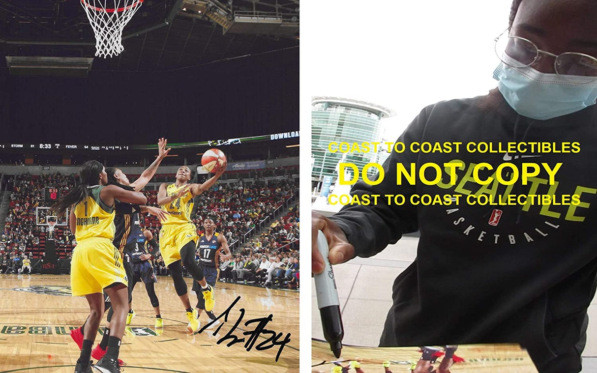 Jewell Loyd Seattle Storm signed basketball 8x10 photo proof COA Coast to Coast Collectibles