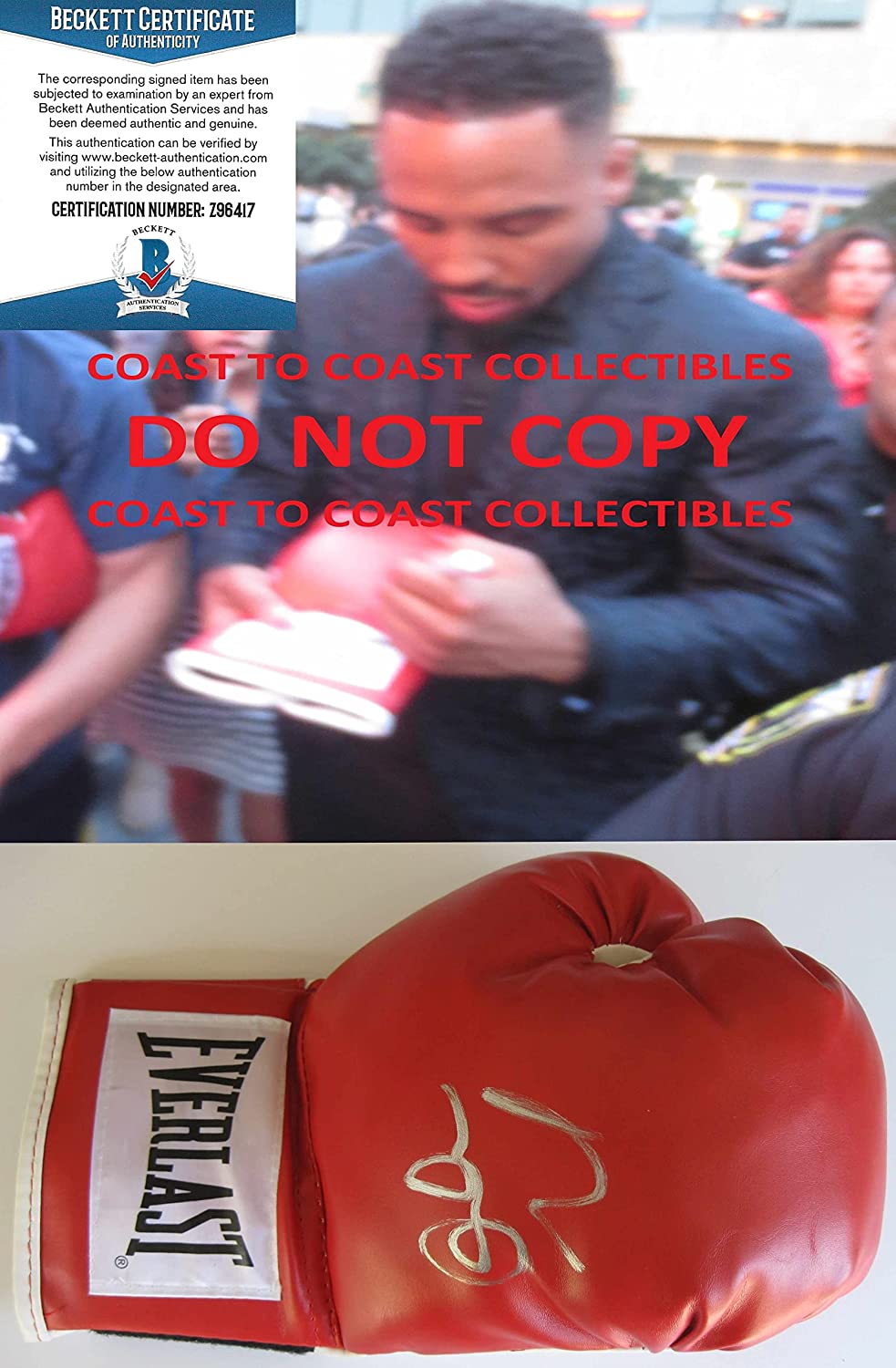 Andre Ward Boxing Champion signed autographed Everlast boxing glove proof Beckett COA Coast to Coast Collectibles