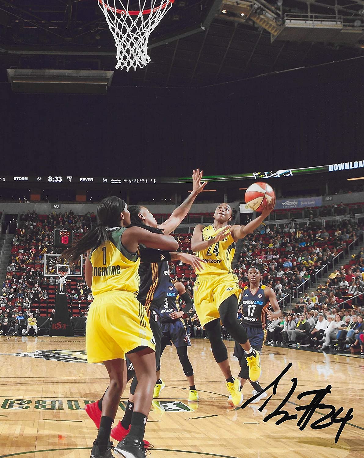Jewell Loyd Seattle Storm signed basketball 8x10 photo proof COA Coast to Coast Collectibles