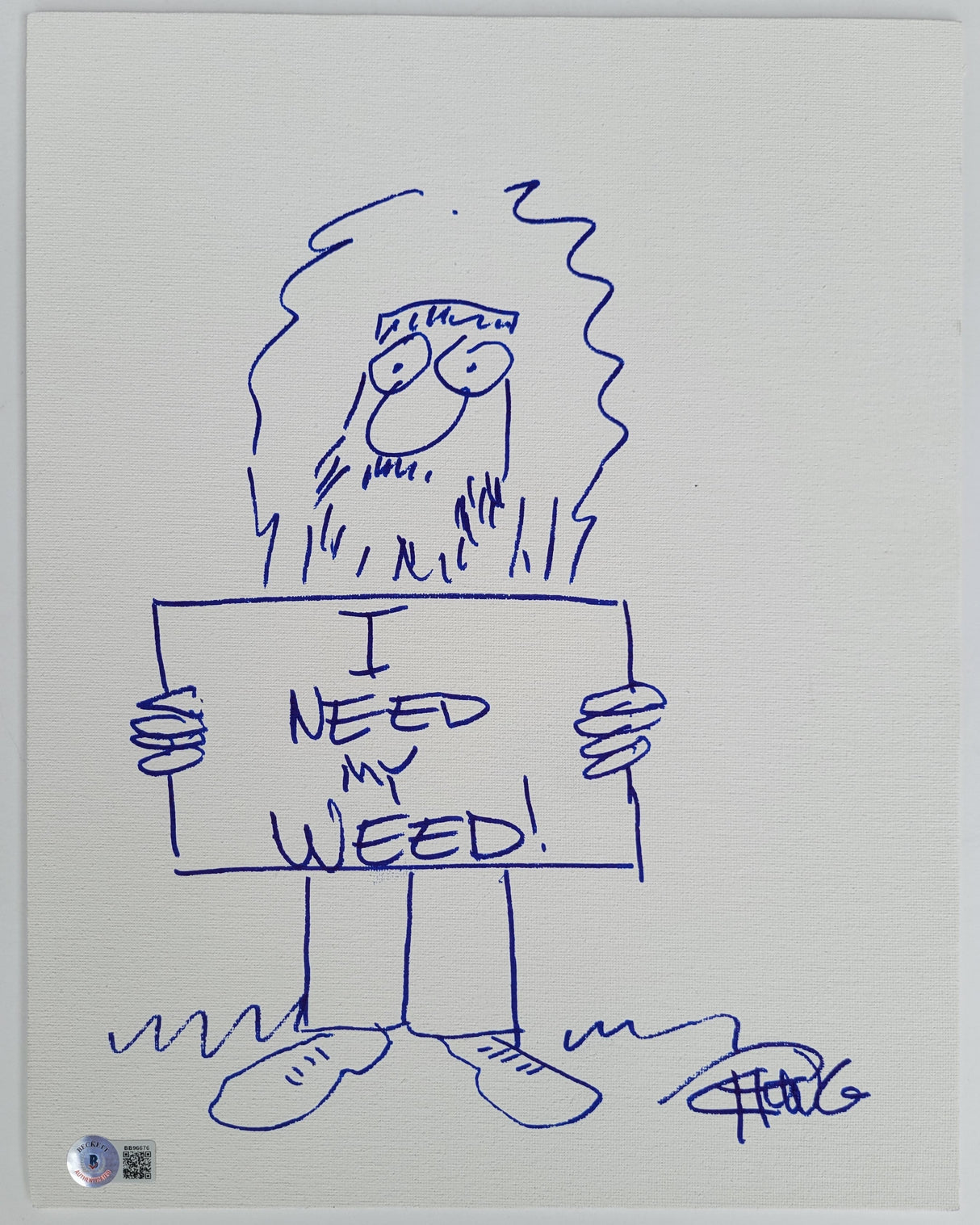 Tommy Chong signed 11x14 Original Hand Drawn sketch exact Proof Beckett COA STAR Generic