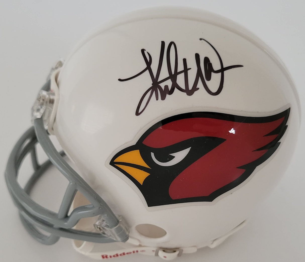 Kurt Warner signed Arizona Cardinals mini football helmet proof Beckett COA autographed