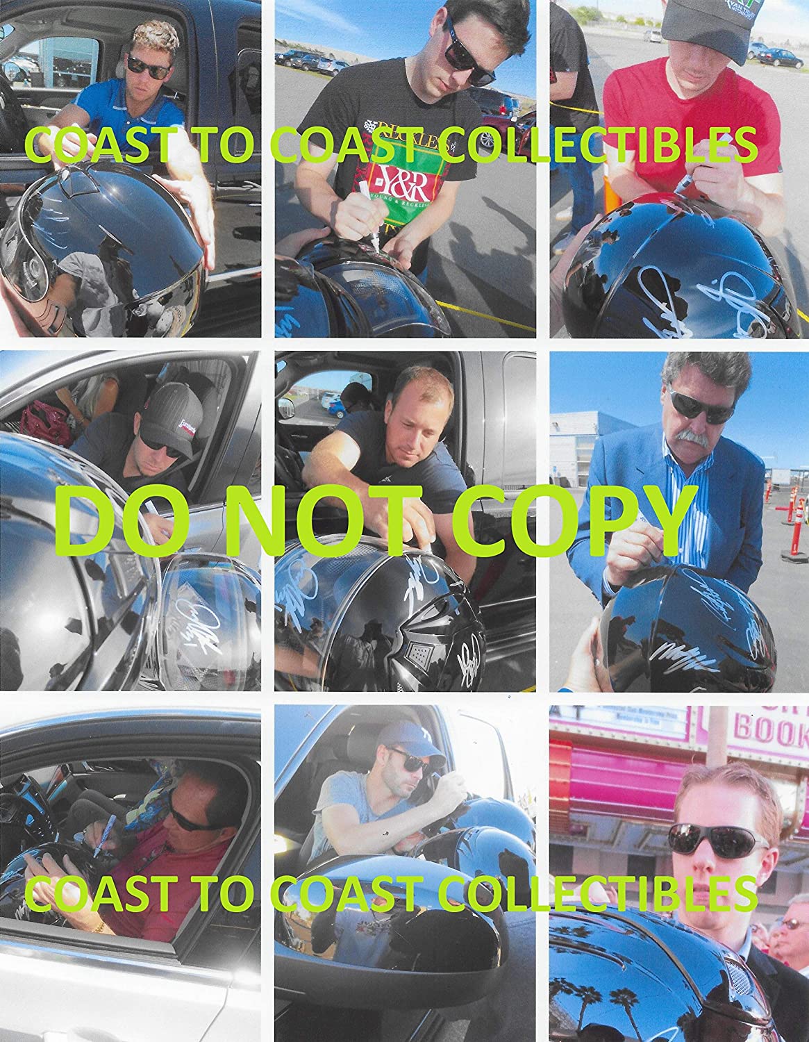 Nascar Drivers signed full size helmet Johnson,Keselowski,Logano + more proof