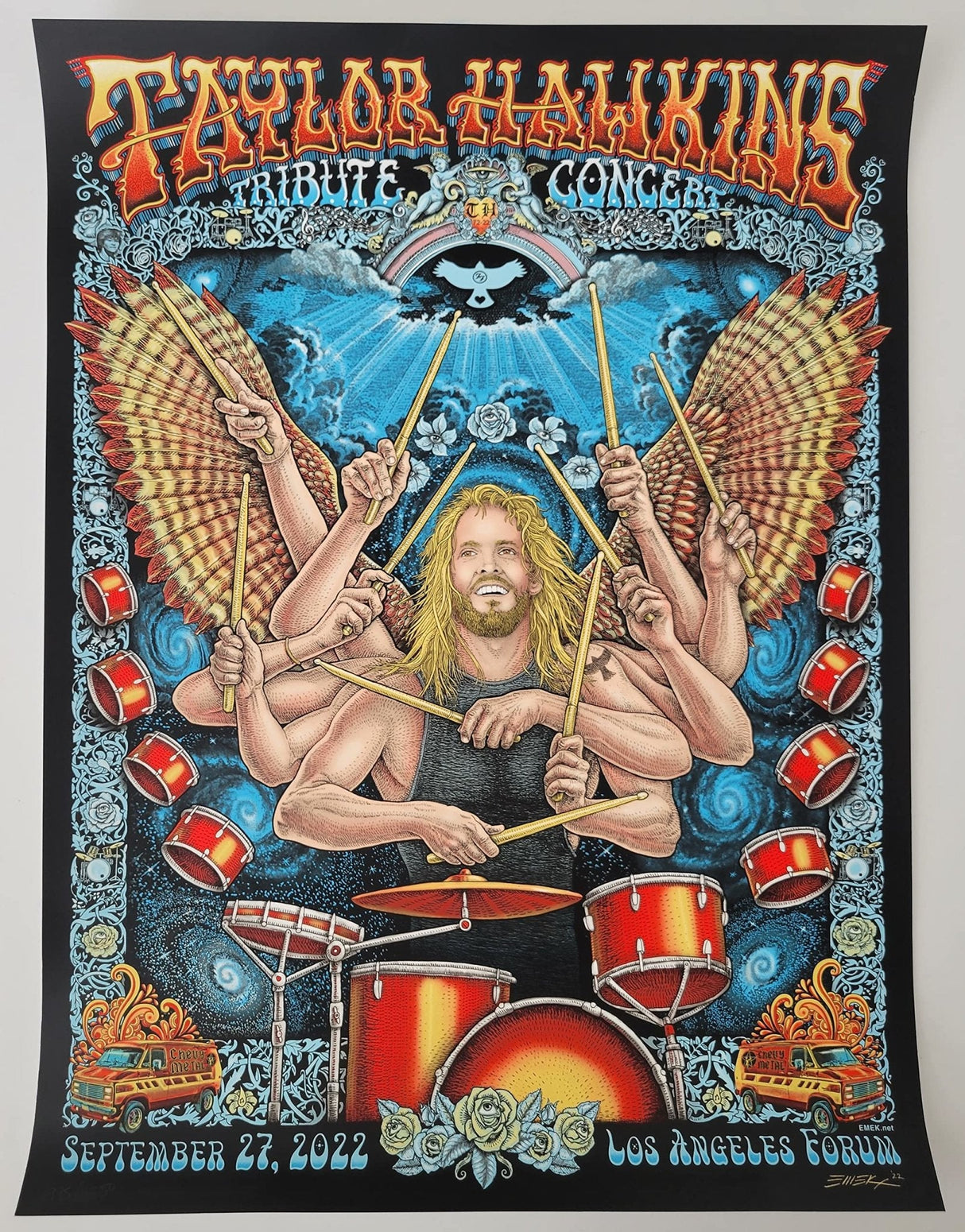 Taylor Hawkins Los Angeles Forum Tribute Concert Poster #995/1350 Foo Fighters STAR