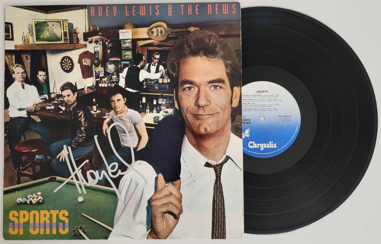 Huey Lewis signed Sports album COA exact proof autographed Vinyl Record STAR