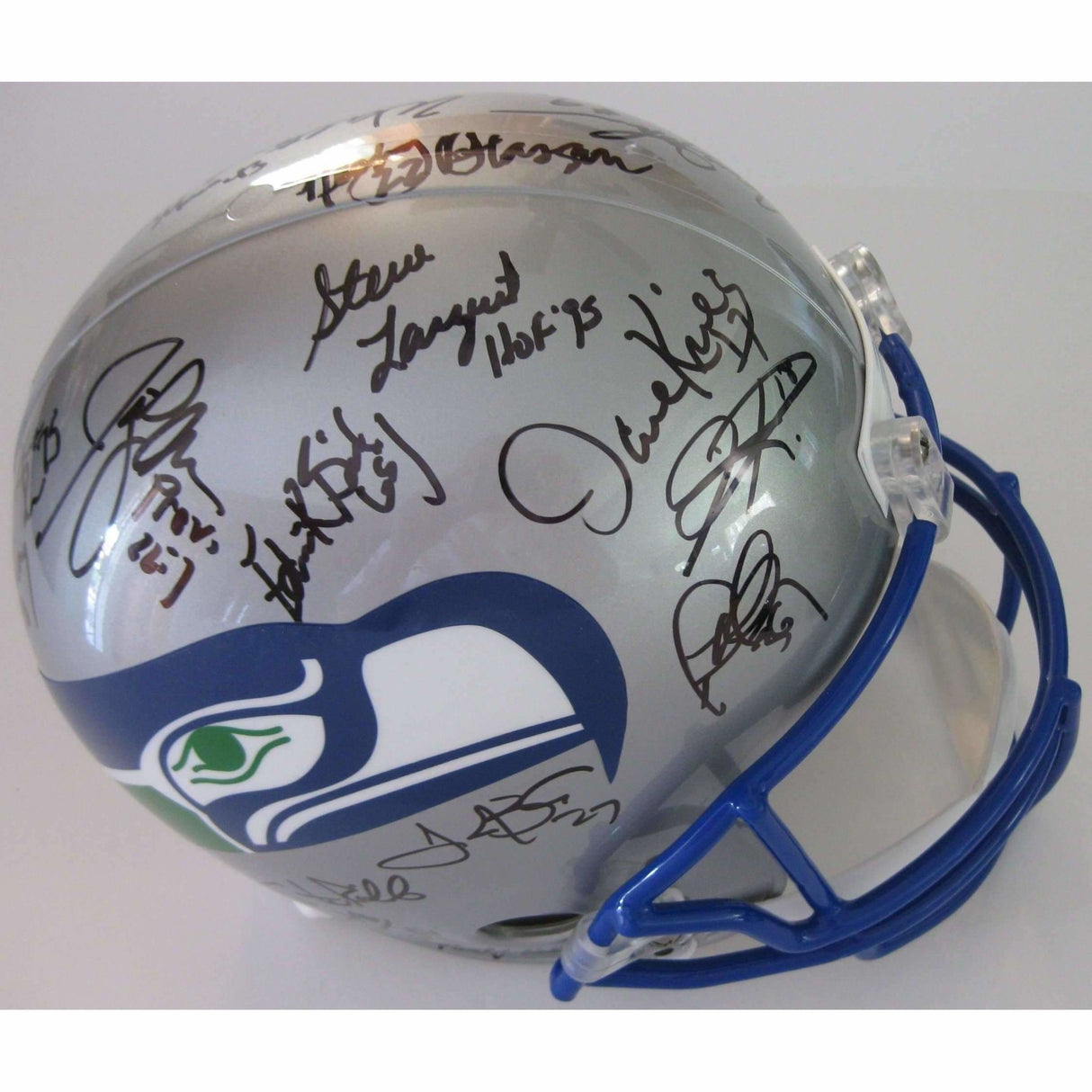 Seattle Seahawks, Legends, Signed, Autographed, Full Size Football Helmet, a Coa and the the Proof Photos of Seahawks Legends Signing Will Be Included.