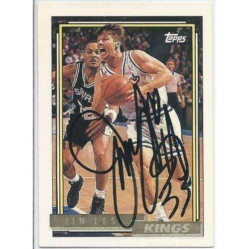 1992, Jim Les, Sacramento Kings, Signed, Autographed, Topps Gold Basketball Card, Card # 167,