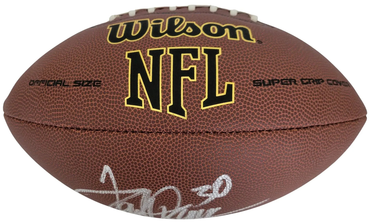 Terrell Davis Signed Football Proof Beckett COA Broncos Bulldogs Autographed