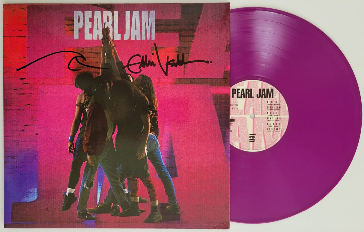Eddie Vedder signed Pearl Jam Ten album COA exact proof autographed vinyl Record STAR