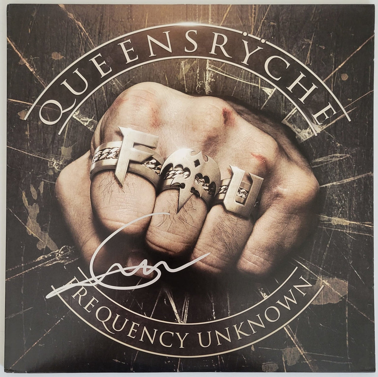 Geoff Tate signed Queesryche Frequency Unknown album, vinyl COA proof autograph STAR