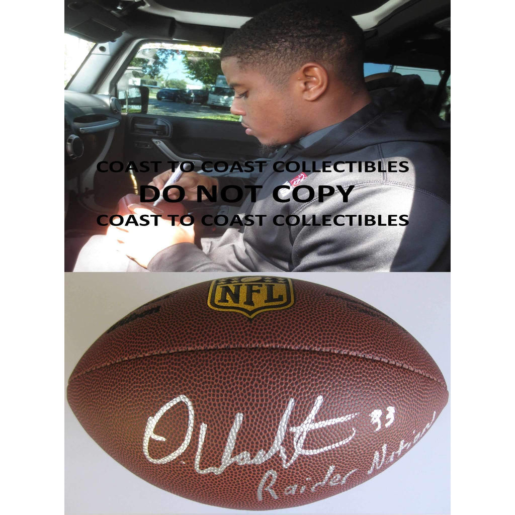 DeAndre Washington Oakland Raiders, Texas Tech signed, autographed Duke NFL football - COA and proof