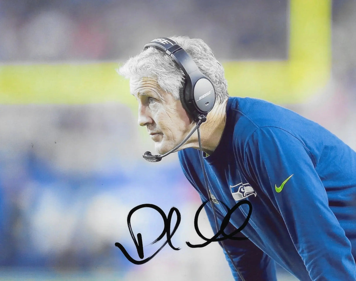 Pete Carroll Signed Seattle Seahawks Football 8x10 Photo COA Proof.Autographed
