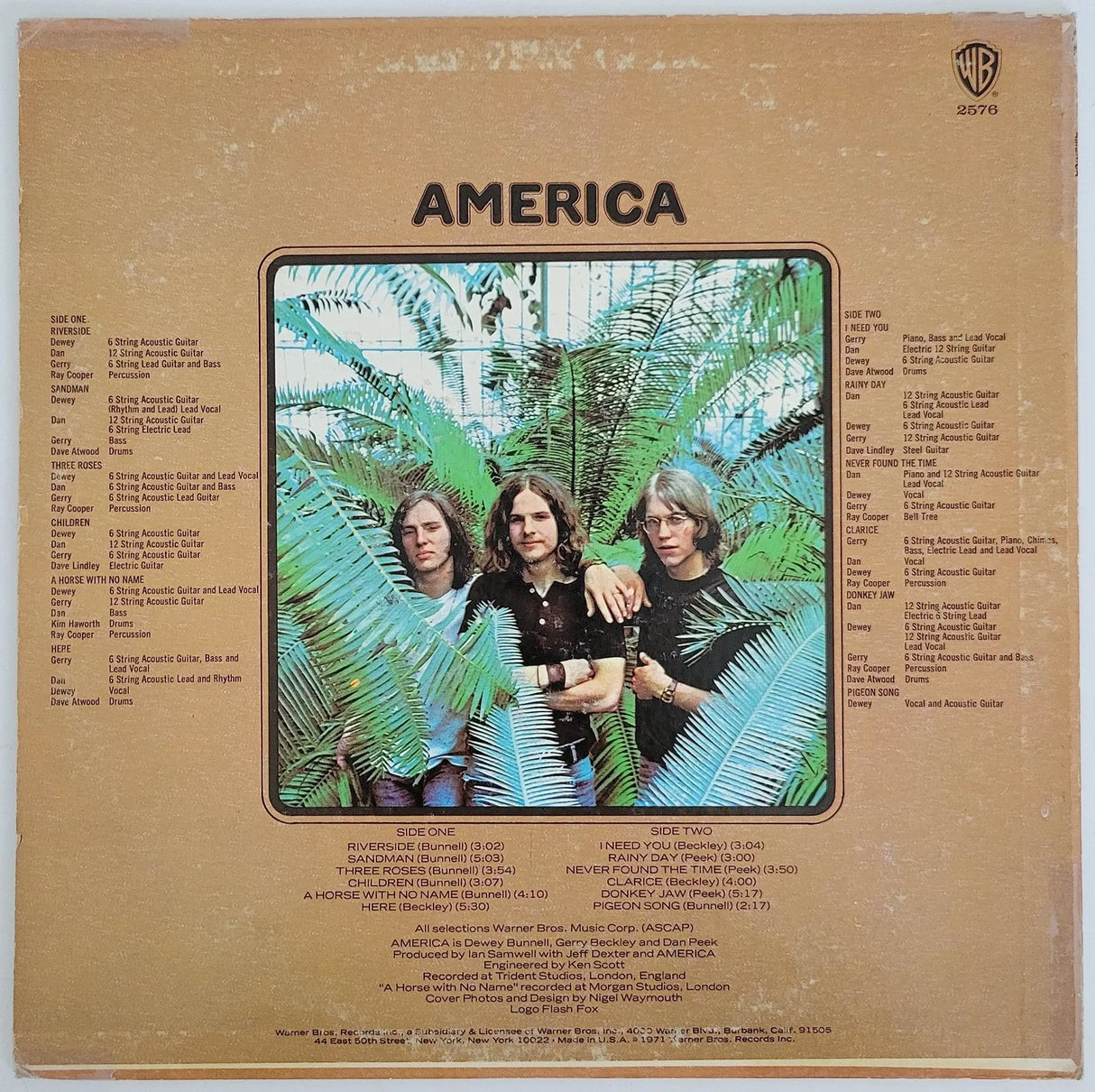 Dewey Bunnell Gerry Beckley signed America album vinyl record COA proof STAR
